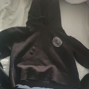 Kids Black Hoodie with Anchor Patch